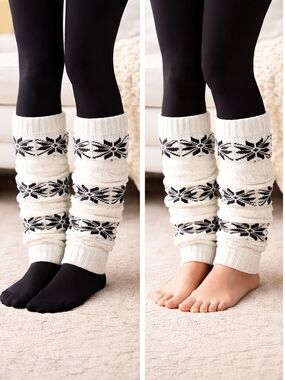 Leg Warmers Kensie Black White Boot Cuffs Warmers Fall Winter Fashion Dance